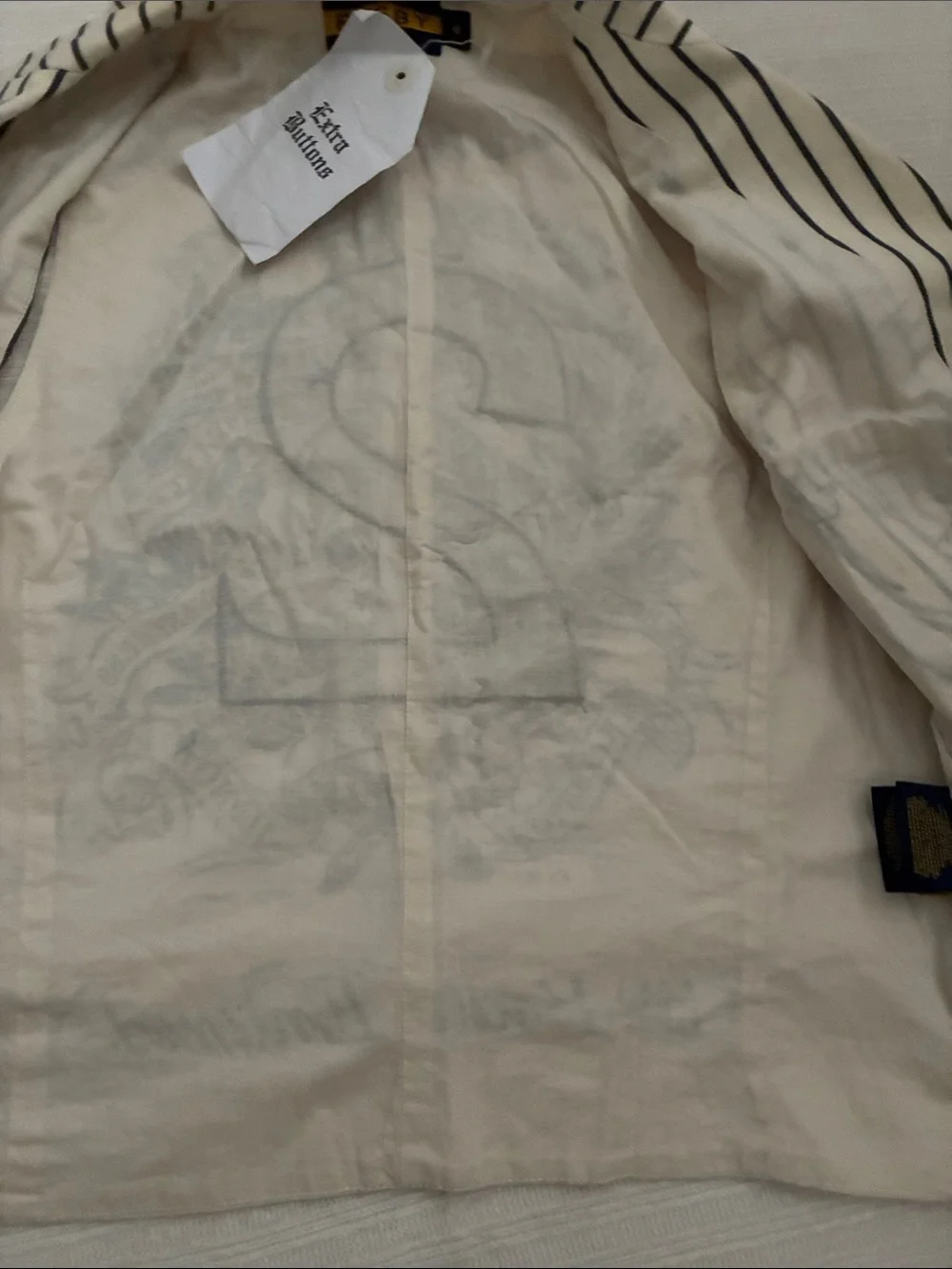Ralph Lauren Rugby Cream Shirt with Navy Stripes Vintage Vest NWT 2004 - Picture 4 of 4